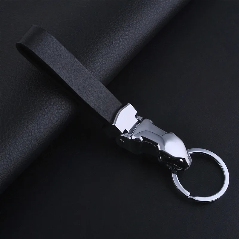 Men Creative Metal Leather Key Chains Rings Holder Purse Bag Car Keyring Fashion Jewelry Trinket Ornament Accessories