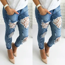 CFYH одежда мужского фасона с дырками джинсы, женские брюки Классные джинсовые винтажные прямые джинсы для девочек повседневные брюки средней посадки женские