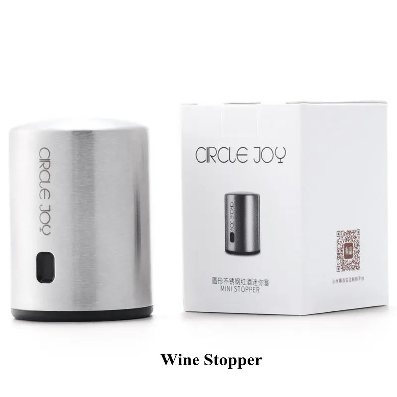 XIAOMI Mijia пробка для вина/Графин для вина/электрическая открывалка для бутылок на выбор круглые пробки для вина из нержавеющей стали умный подарок - Цвет: Wine Stopper