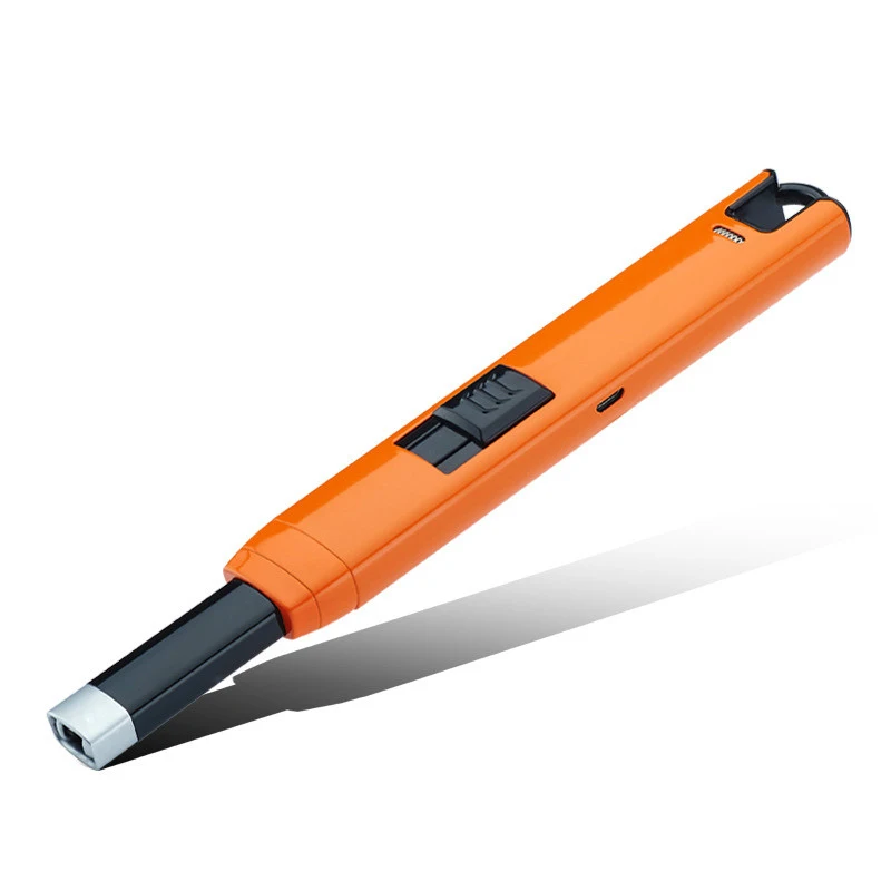 Metal case Long USB Electric arc kitchen ignitiog windproof lighters,rechargeable pulse lighter Candles and Fireworks