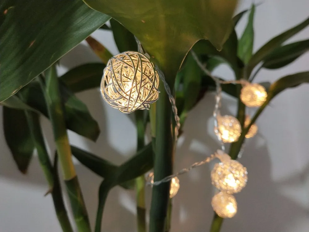 Светодиодный розовое золото геометрический проволочным шариком огни Строка для рождественской вечеринки праздничные украшения кулон