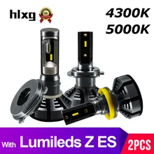 HLXG 4300K 5000K H7 светодиодный H4 с Lumi светодиодный s luxion ZES чипы Автомобильные фары лампы H1 светодиодный H11 H8 HB3 9005 HB4 Автомобили Мотоциклы