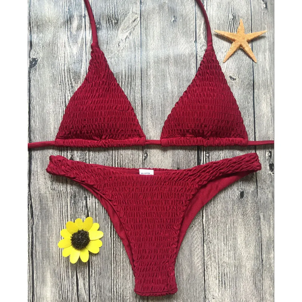 

LIVA GIRL sexy lady solid color yellow swimsuit two-piece vitality low waist bikini push-up bra straps swimwear set quick-drying