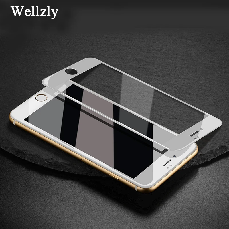 Wellzly 4 шт Упаковка 4D красный для iphone 7 Закаленное стекло пленка 8 протектор экрана x