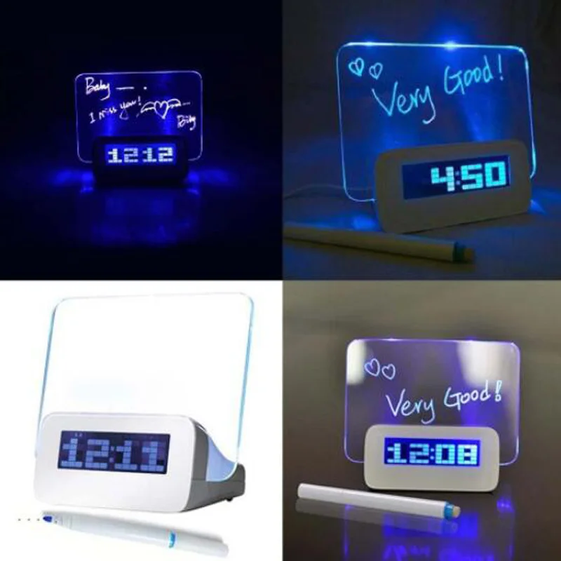 

Fashion DIY Memo Message Board Desk Table Digital Alarm Clock Kids Children Gifts Calendar electronic Digital table clocks