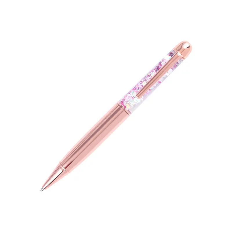 Зыбучий песок мигает в масле розовое золото шариковая ручка высококлассная деловая офисная подарочная ручка для встреч канцелярские принадлежности для школьников, студентов - Цвет: Rose gold
