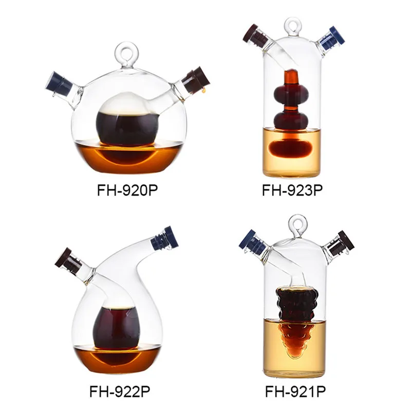 

Multi-functional Double Layered Spice Oil Glass Storage Bottle Vinegar Oil Sauce Seasoning Sealed Storage Wine Bottles Jars