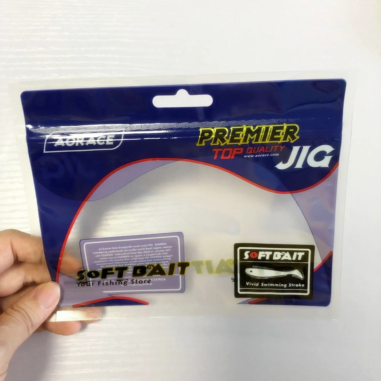 

5pcs/set PVC Soft Fishing Lure Bait Bag Storage Self Seal Zipper Packaging Case Fishing Tackles Packing Bags