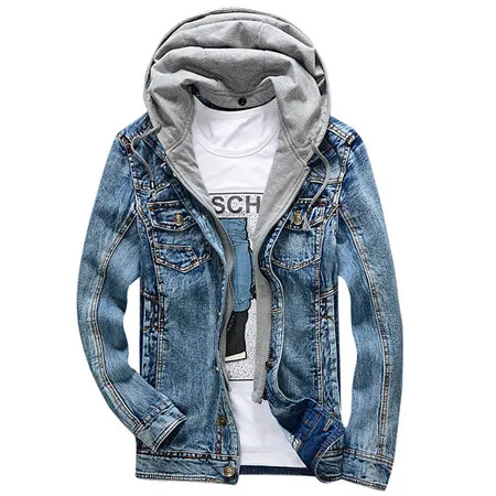 2017 Autumn New Arrivals Men 's Denim Jacket With Cap Hot Trending ...