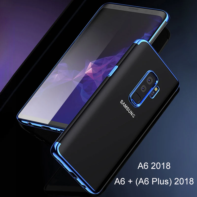 

Transparent Plating TPU Case For Samsung A6 2018 / A6 + Plus 2018 Ultra Thin Back Cover Silicone Case For Samsung Galaxy A6 2018