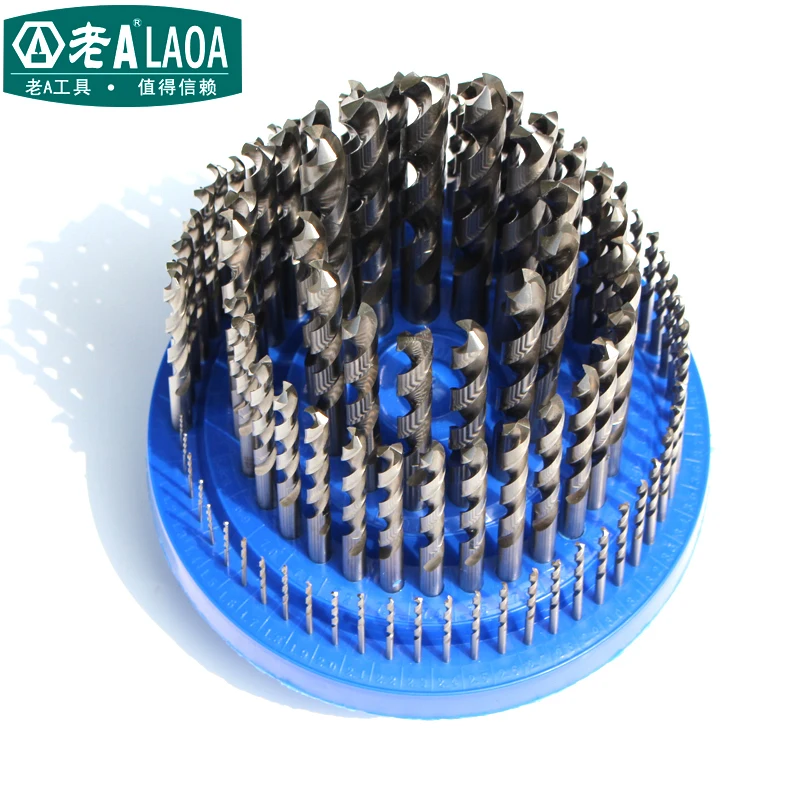 

LAOA 100pcs High-speed Steel Drill Size 1MM-13MM Twist drill Sets Metal bit