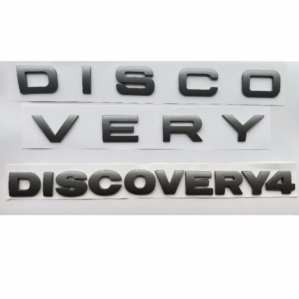 

Steel Gray Letters DISCOVERY DISCOVERY4 V8 Front Cover Trunk Lid Badge Emblem Badges Emblems Sticker for Land Rover Discovery