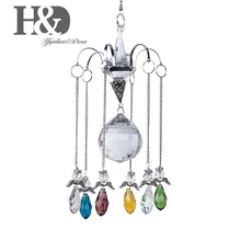 H & D kryształowej kuli SunCatcher Rainbow Maker okno wiszące żyrandol pryzmaty krople Chakra Sun catcher ogród boże narodzenie lampy wystrój(China)