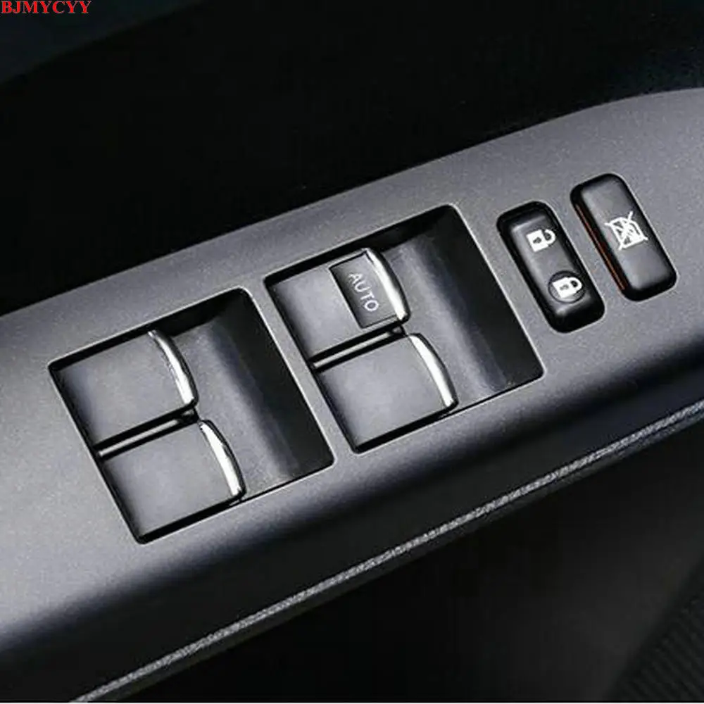 BJMYCYY 7 шт./компл. автомобиля ABS стеклоподъемник кнопки украсить Блестки для Toyota camry 2013 аксессуары