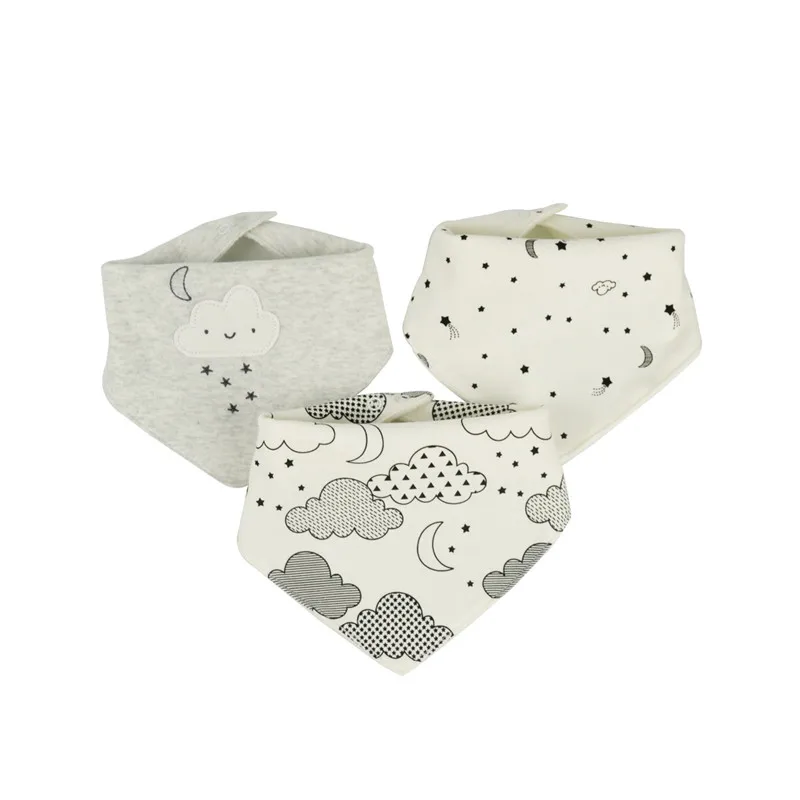 

3 Piece/Lot Baby Bibs Bandana Newborn Cotton 3 layers Inner Waterproof bib Infants Saliva Baby Feeding Accessories