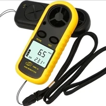 GM816 30 м/с(65MPH) ЖК-дисплей цифровой Ручной измеритель скорости ветра Измеритель Анемометр-термометр