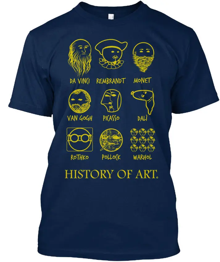 

New Graphic Letter T-Shirt Men Casual Cotton History Of Art Exclusive - Da Vinci Rembrandt Monet Van Gogh Stylisches T-Shirt