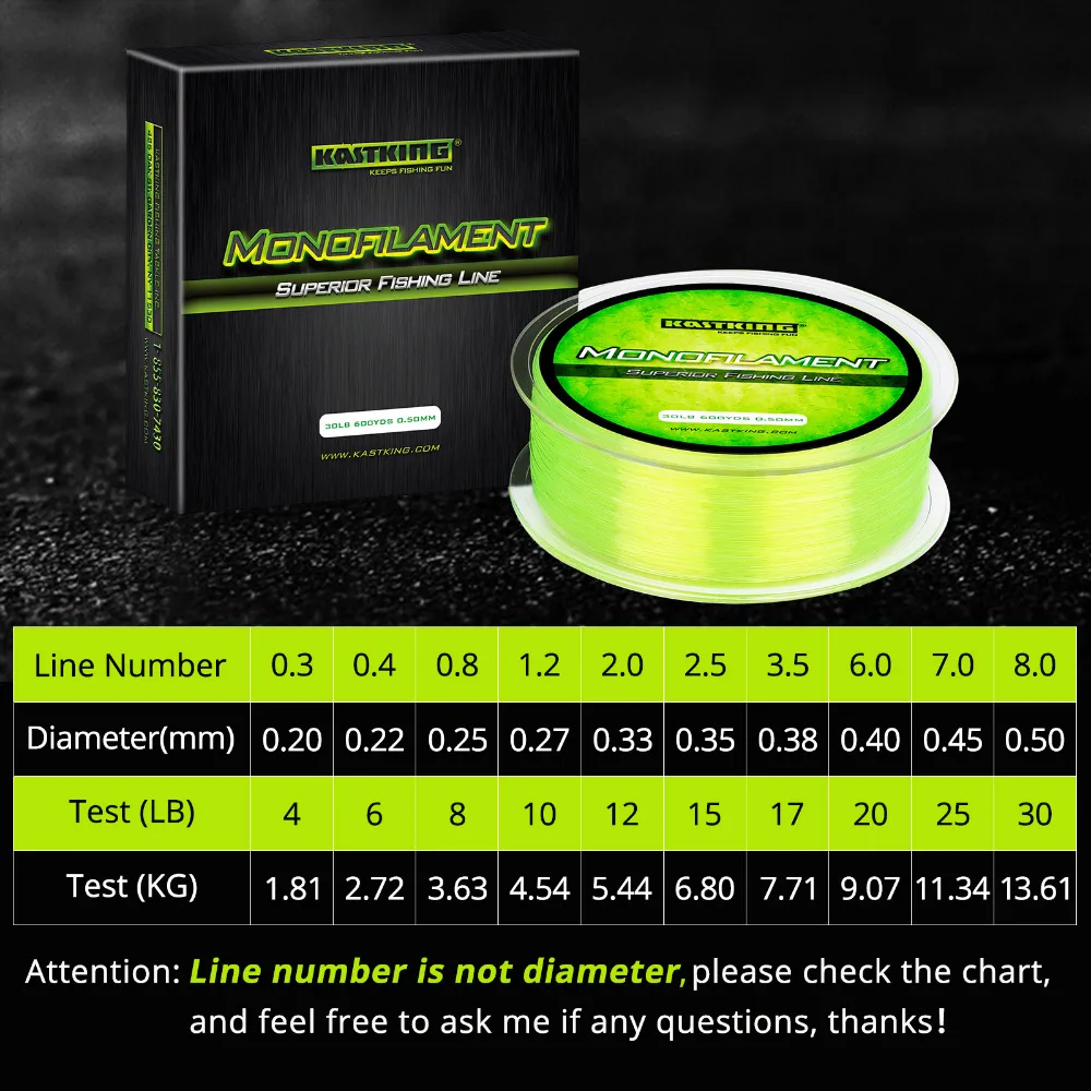 KastKing Monofilament 550M Fishing Nylon Line FinishTackle