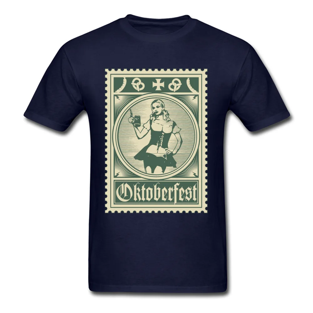 Tops & Tees Oktoberfest Stamp Summer Plain Leisure Short Sleeve 100% Cotton Crewneck Man Top T-shirts Leisure Clothing Shirt Oktoberfest Stamp navy