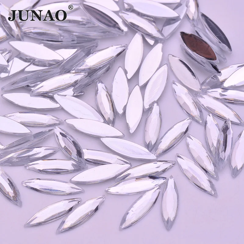 JUNAO 4x15 мм черные розовые стразы с плоской задней частью, не швейные камни, акриловая аппликация из страз, конский глаз, прозрачные кристаллы, бусины для скрапбукинга
