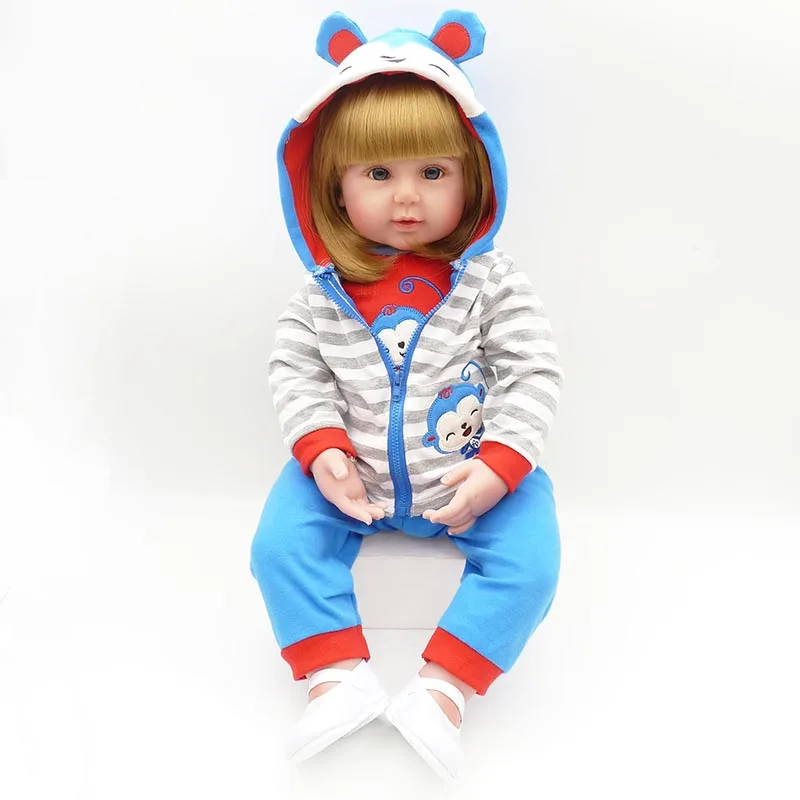 

Pursue Baby Adorable Soft Body Lifelike Baby Doll Gloden Hair Scarlett Real Life Weighted Toddler Girl Doll with Blue Eyes Toys