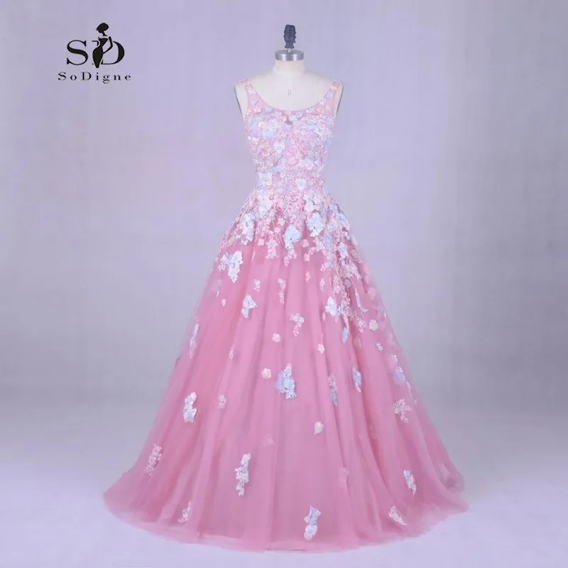 

Beach Wedding Dress Bride Dress Pink 2018 SoDigne Lace Applique Wedding Dress Newest Coming Bridal Gown Elegant