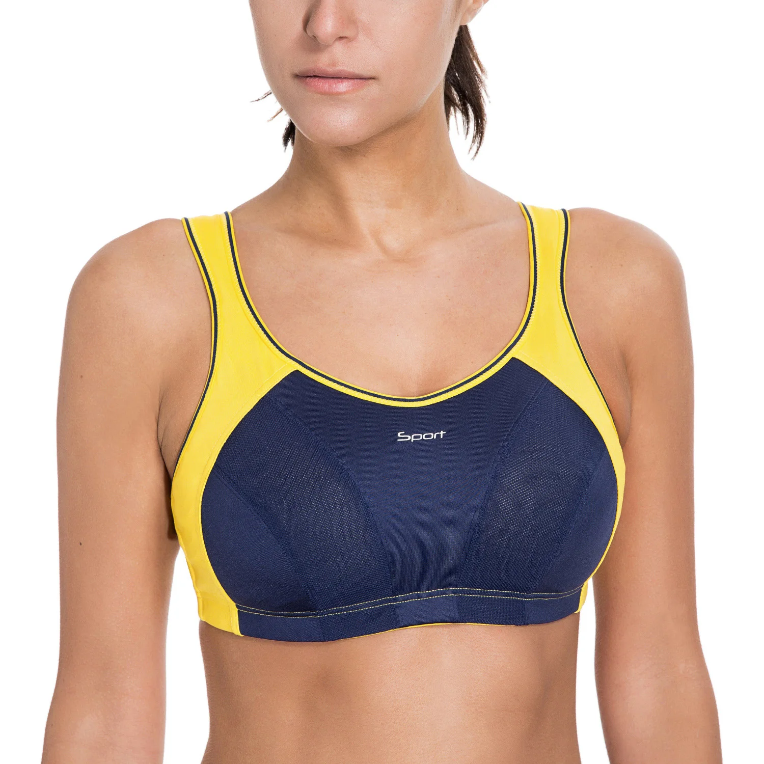 Women's High Impact Wire Free Non Padded Racerback Maximum Sports Bra