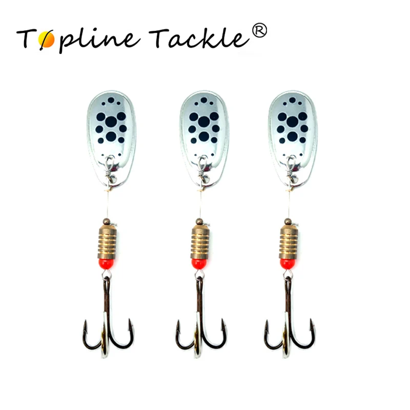 TopLine Tackle Fishing Spoon Spinner Metal Lure Bait Hard Fish Spoons Baits Artificial Sequins Hook metal sequins Bass Tackle