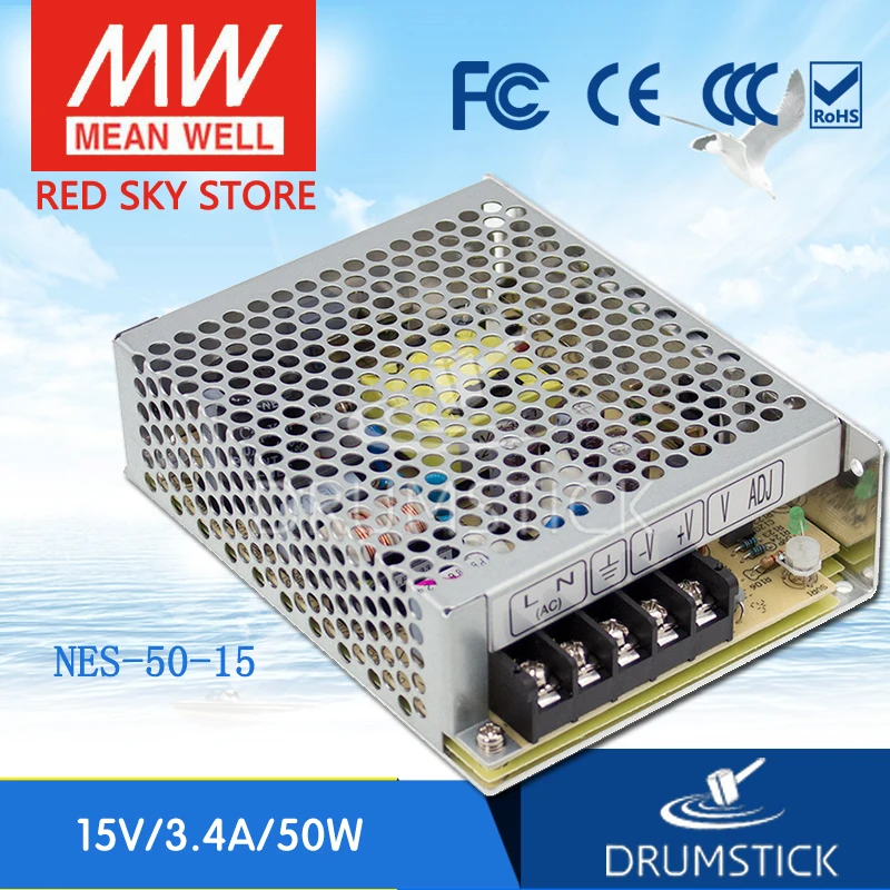 

MEAN WELL NES-50-15 15V 3.4A meanwell NES-50 15V 51W Single Output Switching Power Supply