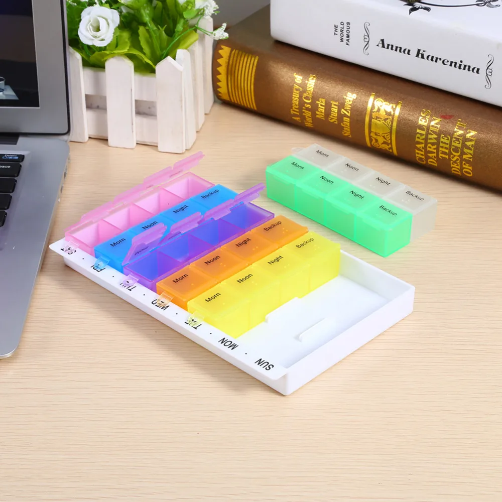 Large Capacity Tablet Medicine Storage Box Holder Pill Drug Organizer Container Pill Box Case 7