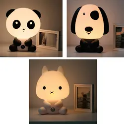 Детская комната панда/кролик/собака мультфильм свет ЕС Plug ночь прекрасный спальный лампа детская кровать лампы для подарков детские