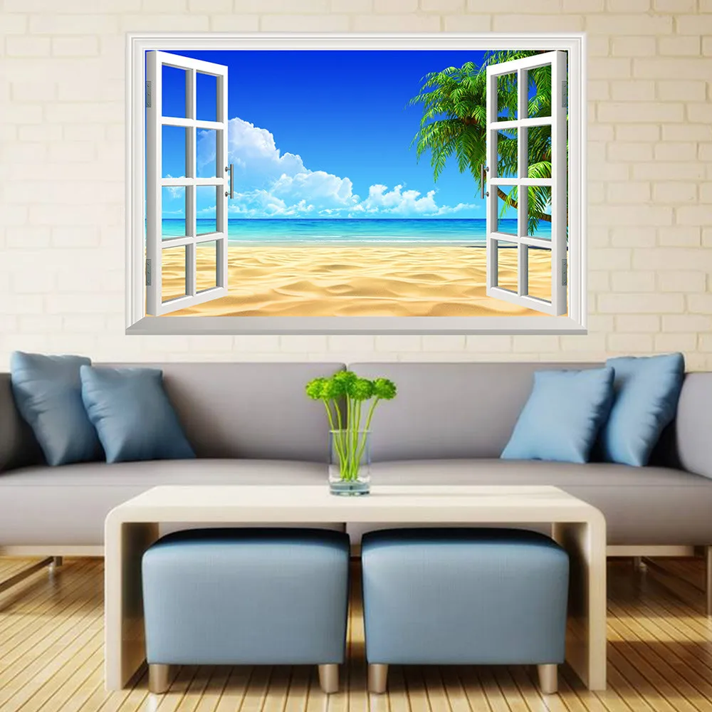 ZOOYOO wall Sticker Scenery Outside The Window Wall Decal Home Sticker