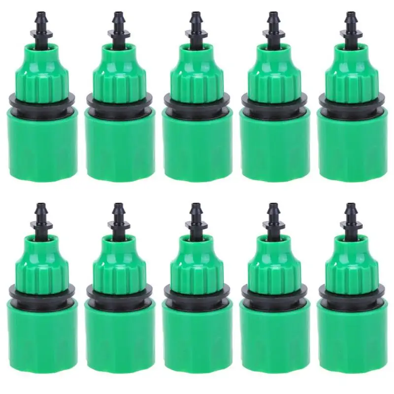 

10pcs 47/811 Pipe Barb Quick Connector Universal Connector Pipe BarbedGarden Irrigated Watering Fittings 8*3*3cm Green + Black