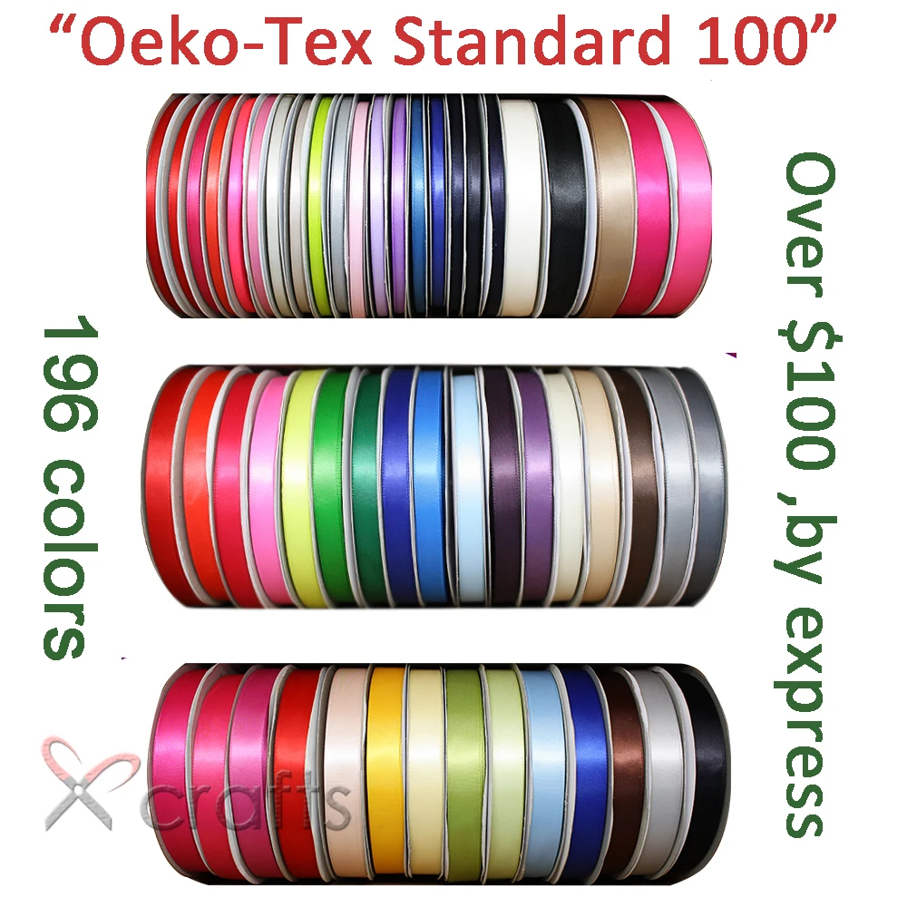 

Double Faced Satin Ribbon 6 9 16 22 25 38 50 MM 3/8 inch 5/8" 1" 2" 1.5 Inch White Black Red Wine