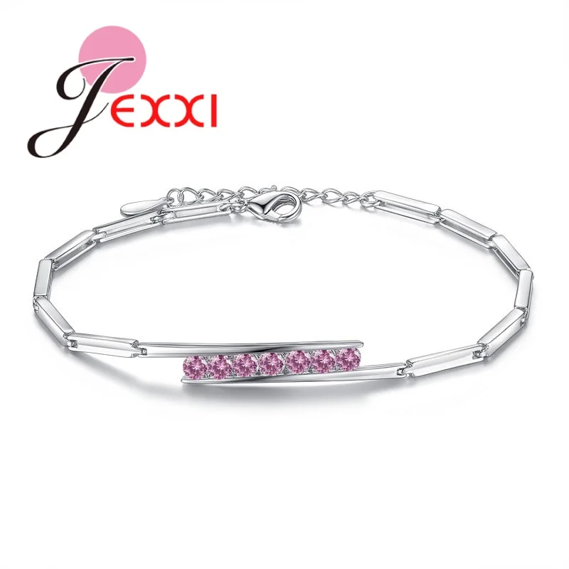 

New Design 925 Sterling Silver Elegance Austrian Crystals Filled Wristband for Women Wedding Bracelets Wholesale Jewelry
