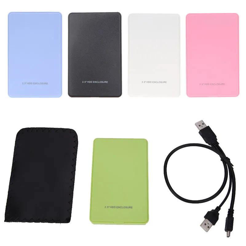 2.5 Inch Slim Portable HDD Enclosure USB 2.0 External Hard Disk Case SATA Drives with Cable and Pouch New | Компьютеры и офис