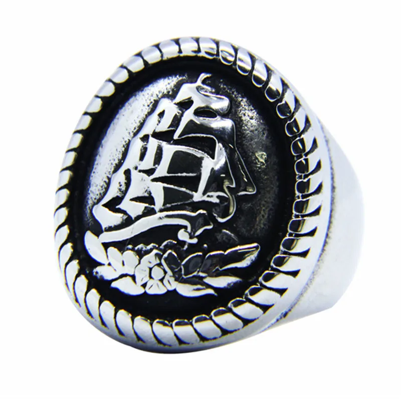 

1pc Dropship Cool Size 7-13 Ship Ring 316L Stainless Steel Fashion Band Party Punk Ring