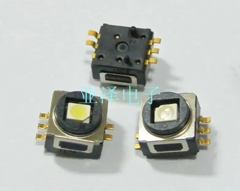 

Imported illuminated LED SMD Tact Switch 8 \u0026 times; 8 \u0026 times; 6 green and white Y71643142FP