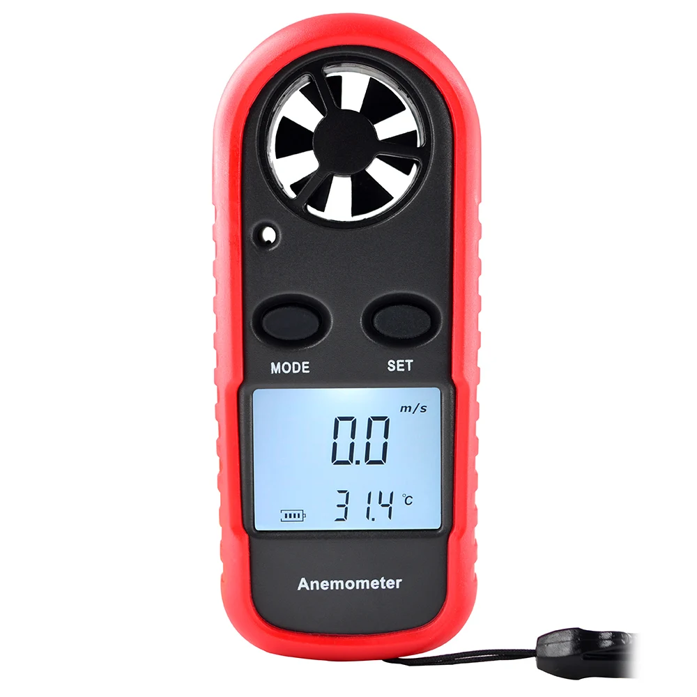 Multifunctional LCD Display Mini Anemometer Wind Speed Air