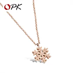 OPK женские снежные ожерелья длиной до ключиц модные розовое золото/золото полированная нержавеющая сталь женские ювелирные изделия