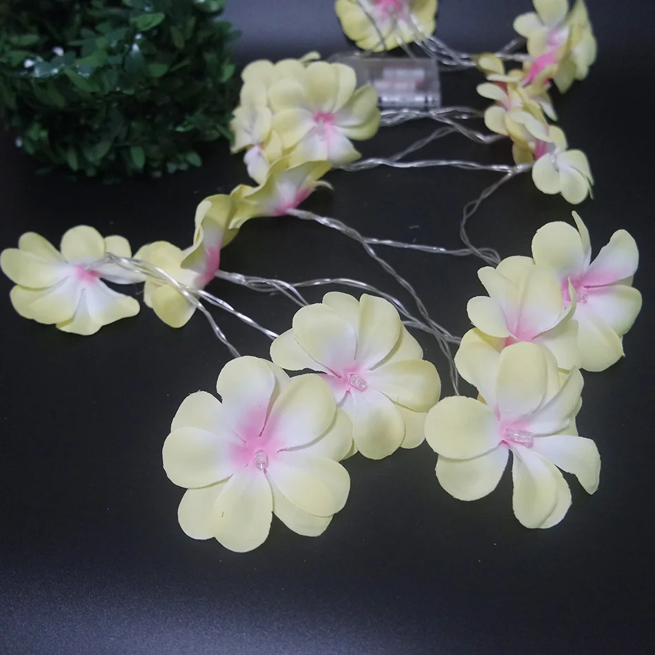 Creative Plumeria DIY LED String Lights, AA Battery floral holiday lighting, Event Party flower decoration,Bedroom garland deco Creative Plumeria DIY LED String Lights, AA Battery floral holiday lighting, Event Party flower decoration,Bedroom garland deco