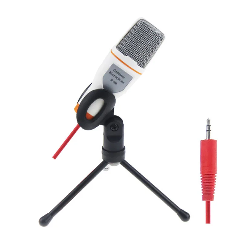 

2016 New Useful hot wired high quality stereo condenser microphone with holder clip for chatting karaoke portable PC SF - 666