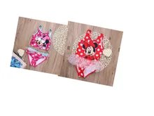 Retail 2016 branded lovely mickey girls one piece swimwear kids one-pieces swimsuit beach children clothes bathsuit size 2-7T
