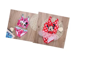 

Retail 2016 branded lovely minie girls one piece swimwear kids one-pieces swimsuit beach children clothes bathsuit size 2-7T