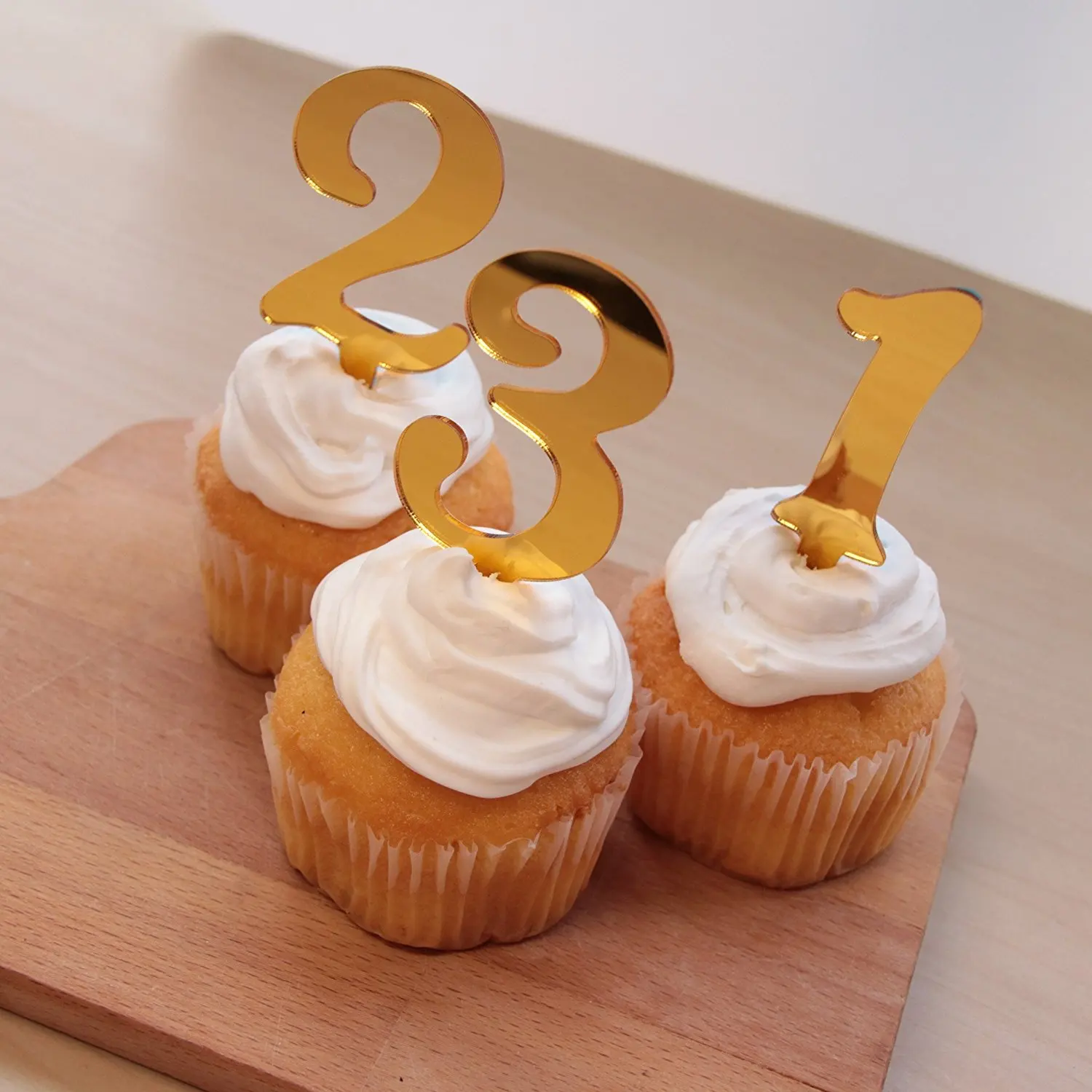 Gold Acrylic Number Cake Toppers Table 0-9 Numbers 4&quot Tall for Wedding Anniversary or Birthday Party Decorations | Дом и сад