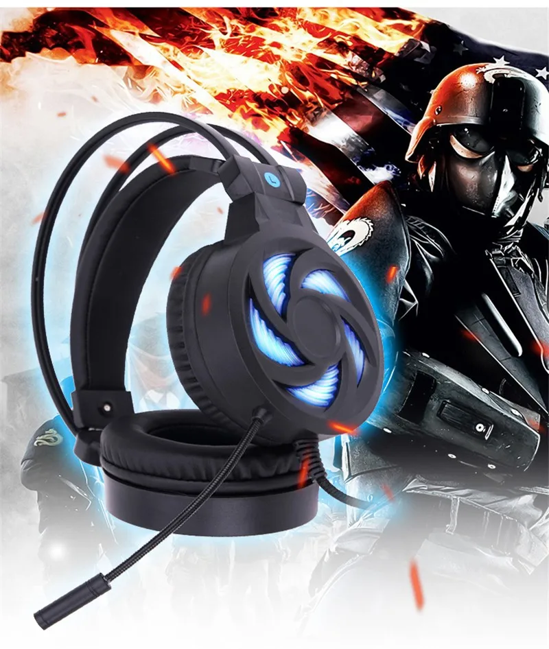 SOYTO Original Wired Gaming Headphones for PC LED Glowing Headset Stereo Bass Fone De Ouvido Auriculares With Mic for Games4