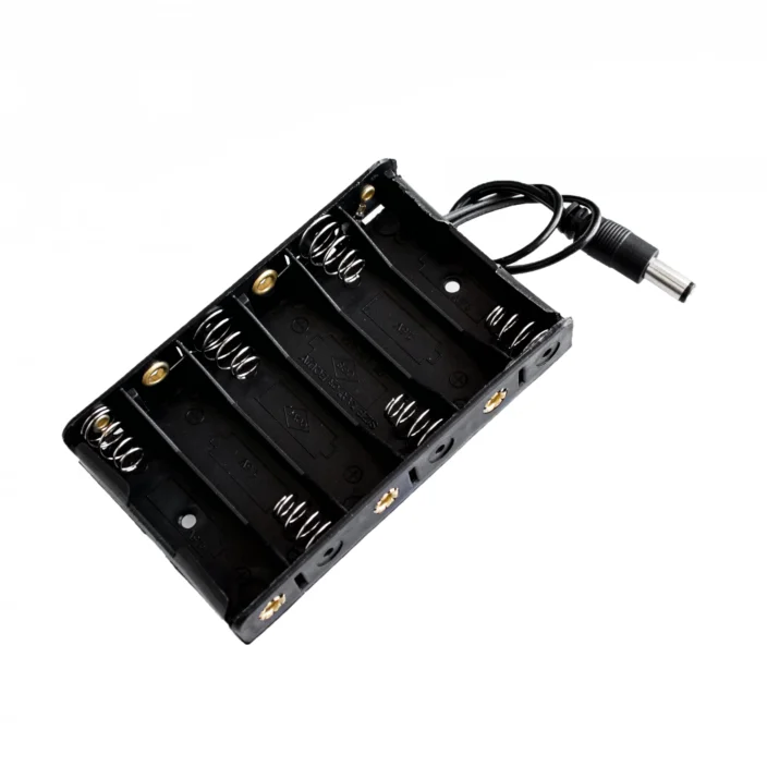 Battery Case Holder with Clip for 6pcs AA Ordinary or Rechargeable
