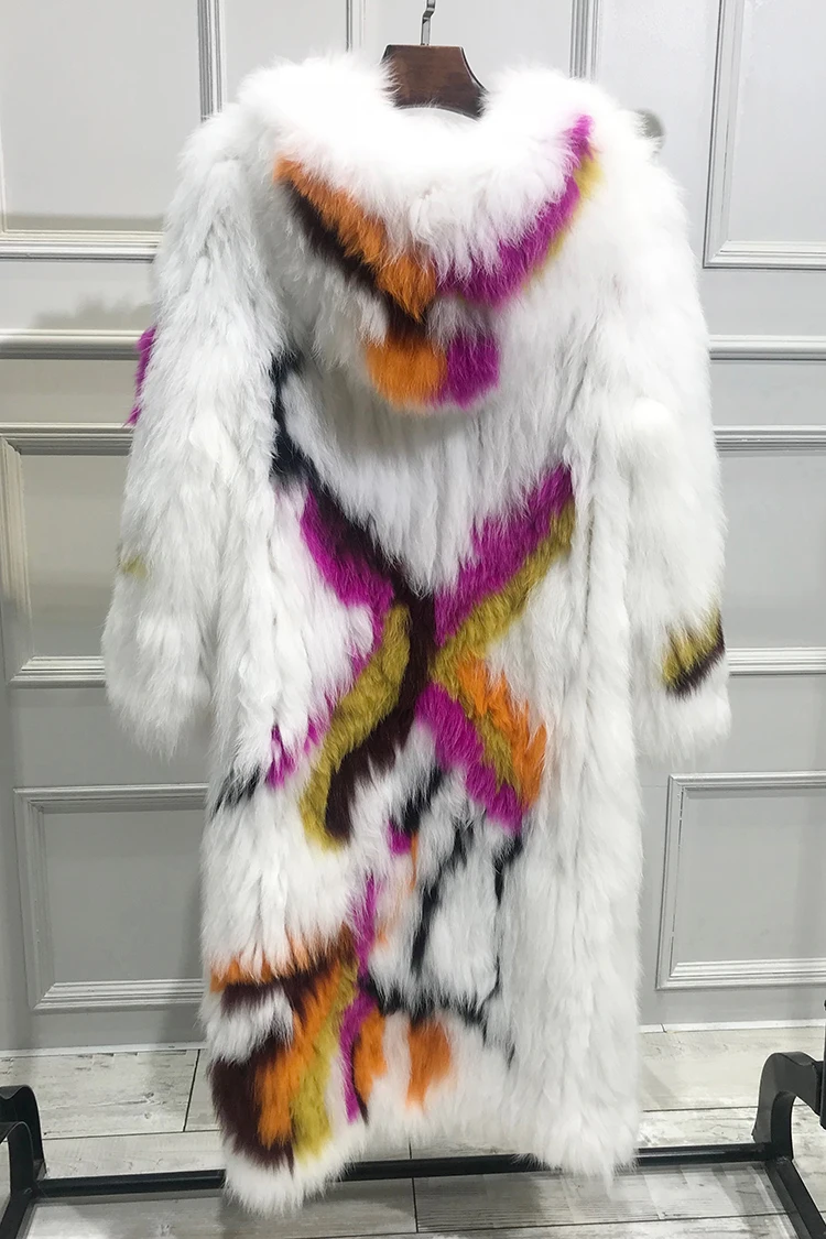 gennuine real knitted fox fur coat with hoody  (12)