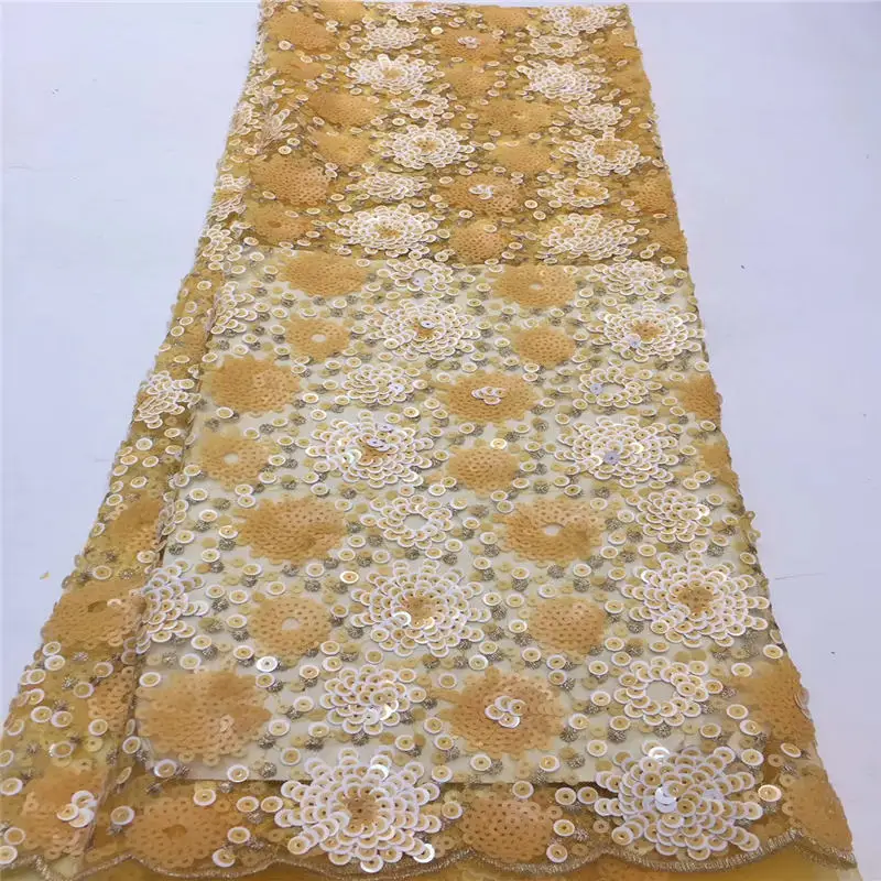

2018 African high quality velvet sequence French Nigerian sequins net tulle mesh Swiss lace fabric for dress 5yards/lot JX1211