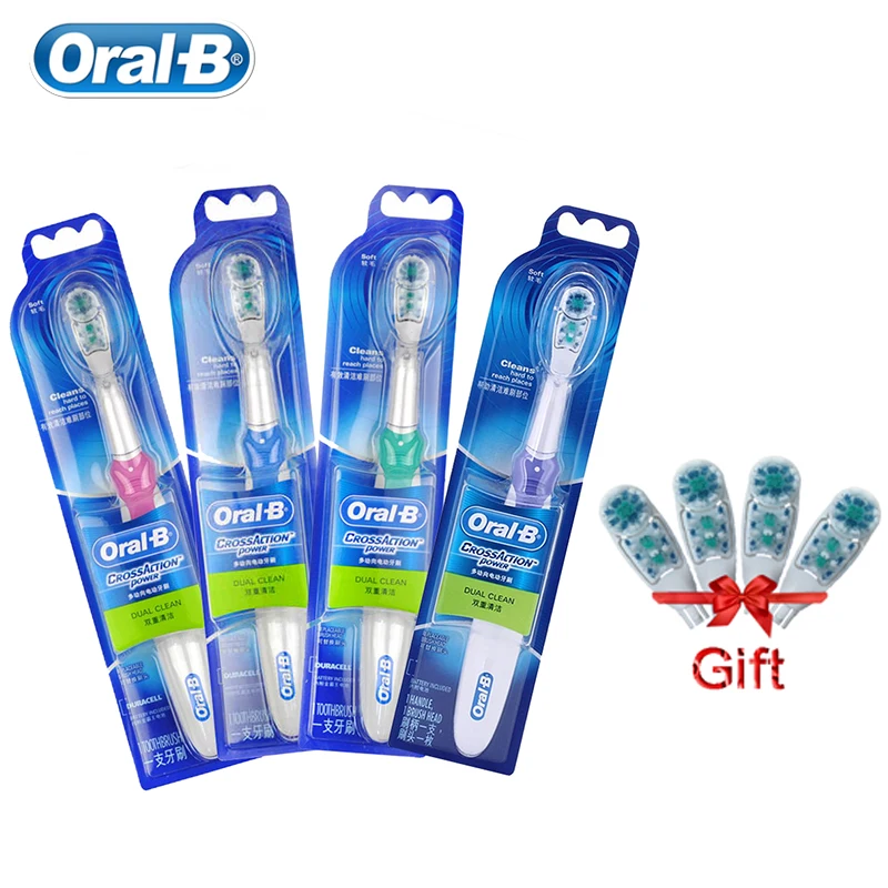 Oral B Electric Toothbrush Cross Action Toothbrush Dual Clean For Adult Battery Powered 4 Colors Oral B Electric Toothbrush Cross Action Toothbrush Dual Clean For Adult Battery Powered 4 Colors
